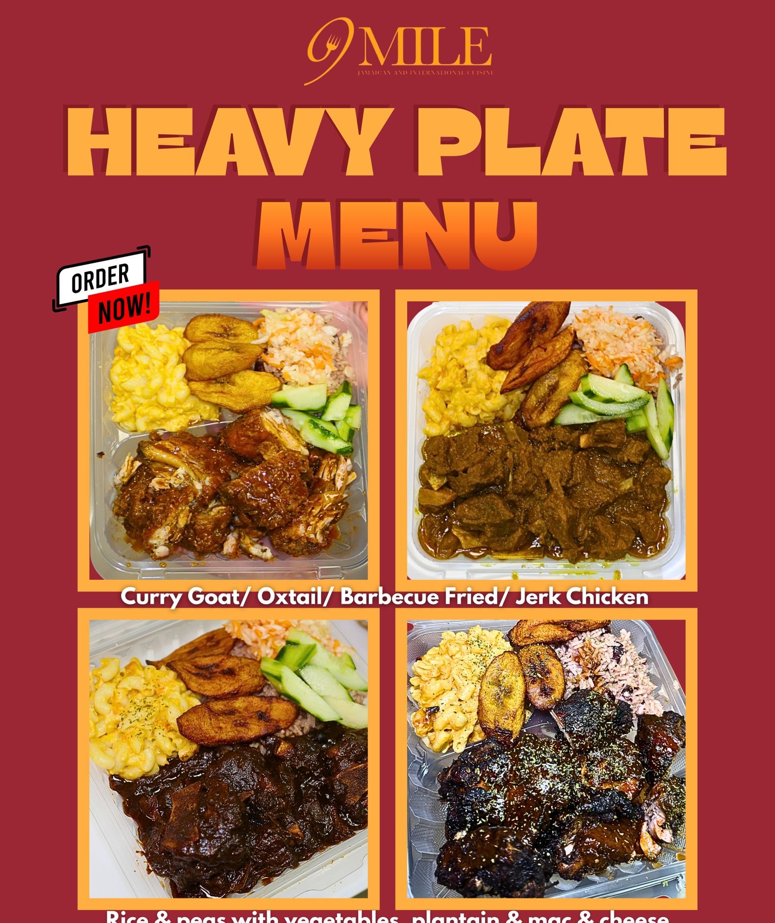 Jamaican food platter at 9 Mile Toronto