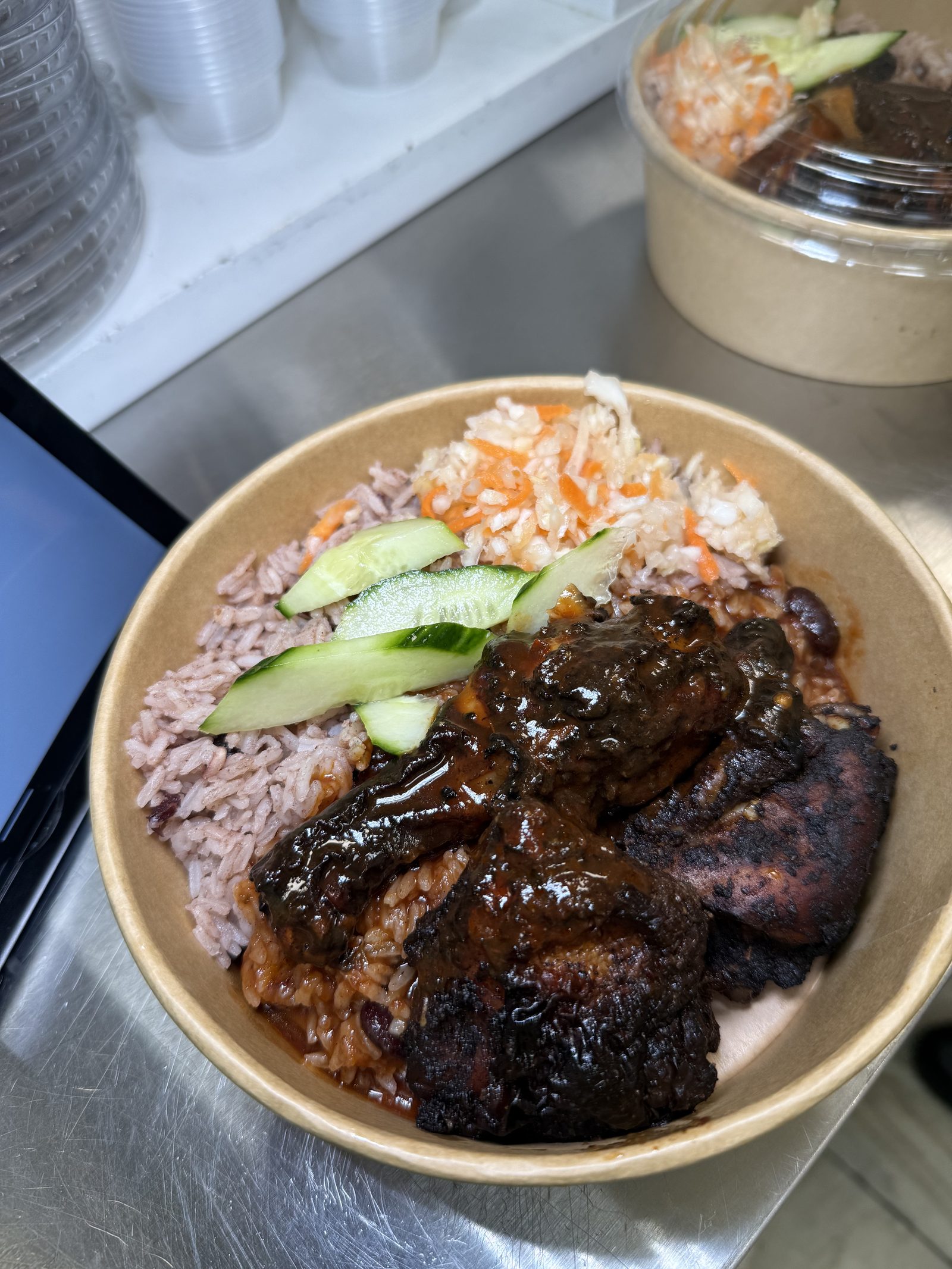 Jerk chicken bowl at 9 Mile Toronto