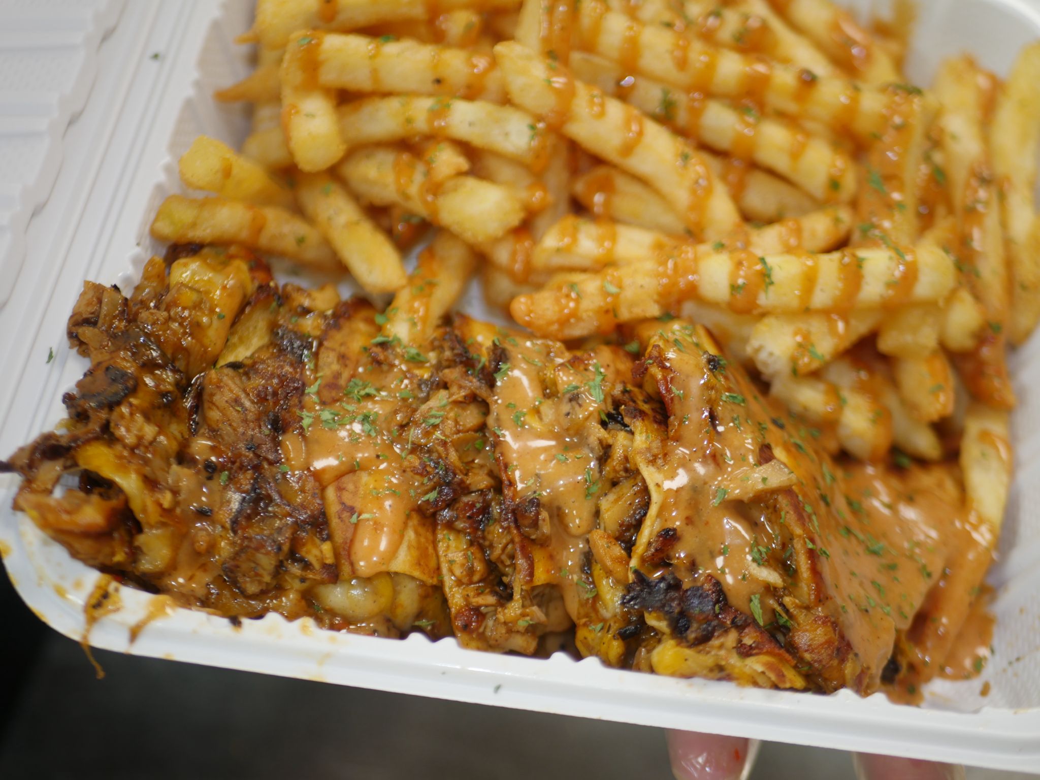Jerk chicken closeup at 9 Mile Bloor and Lansdowne